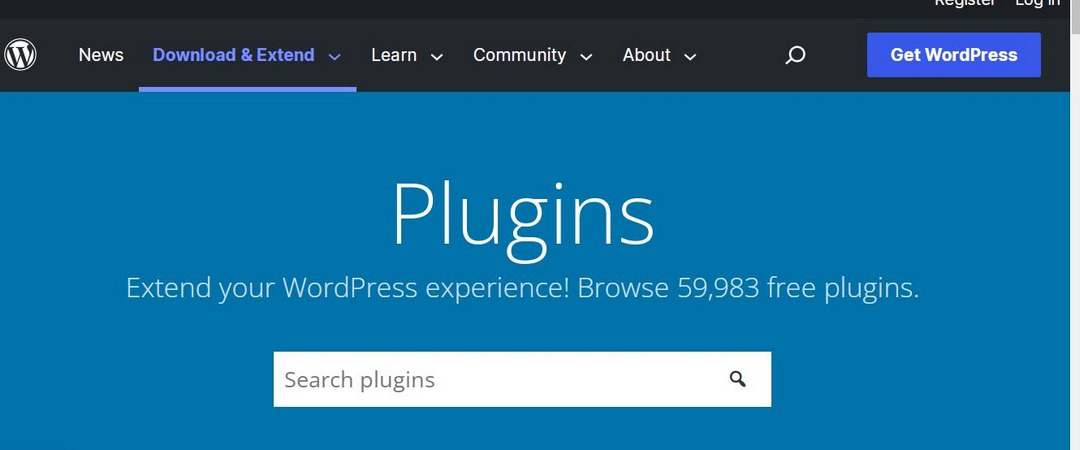 Địa chỉ WordPress.org nơi cung cấp các plugin không mất tiền